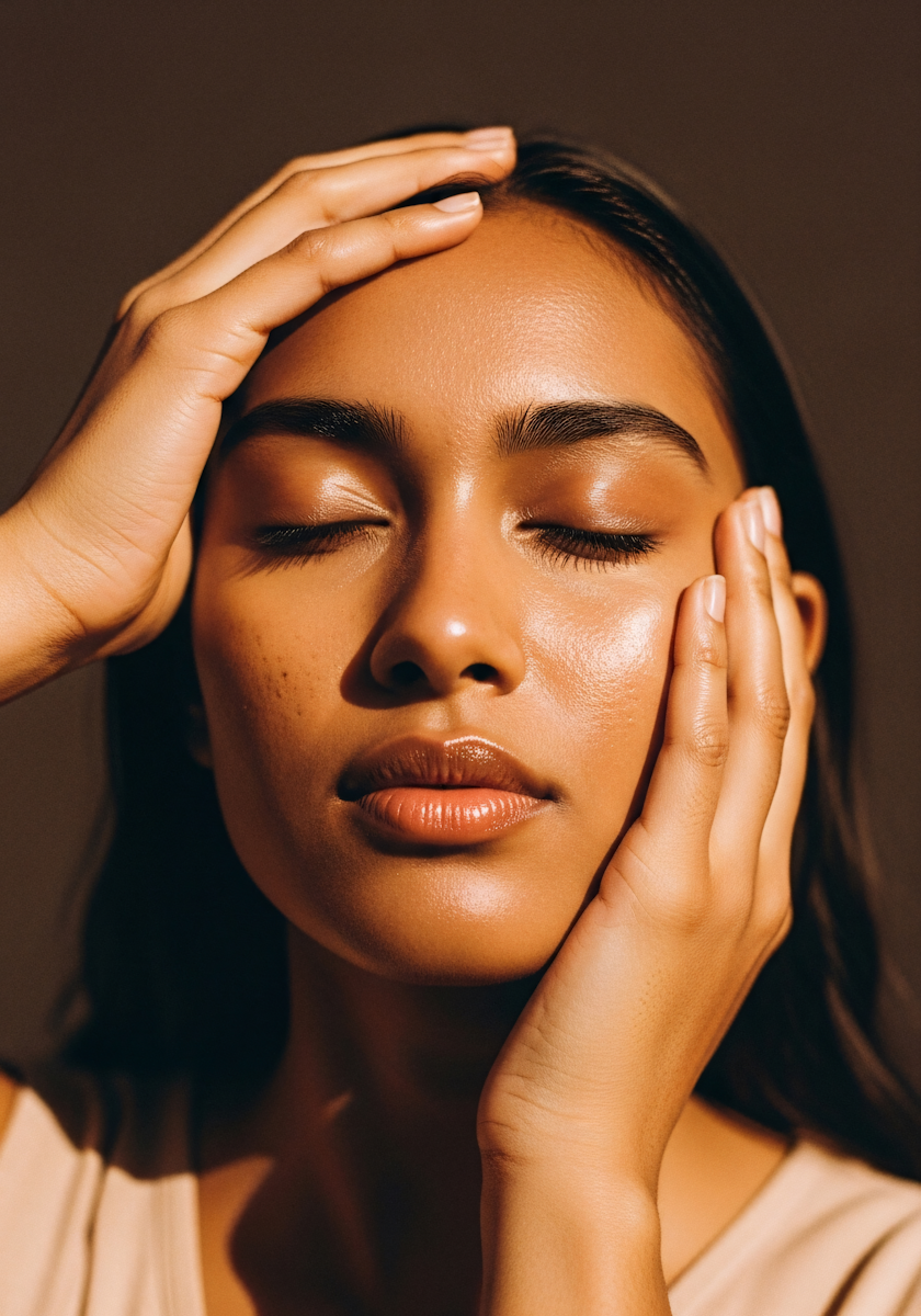 Close up portrait showing clear skin transformation for aesthetics treatment clients