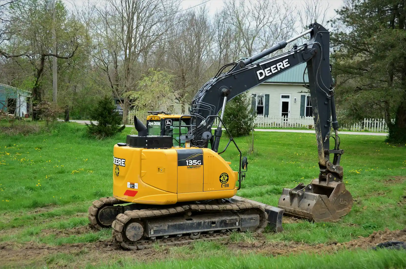 Construction equipment working on an active UK site