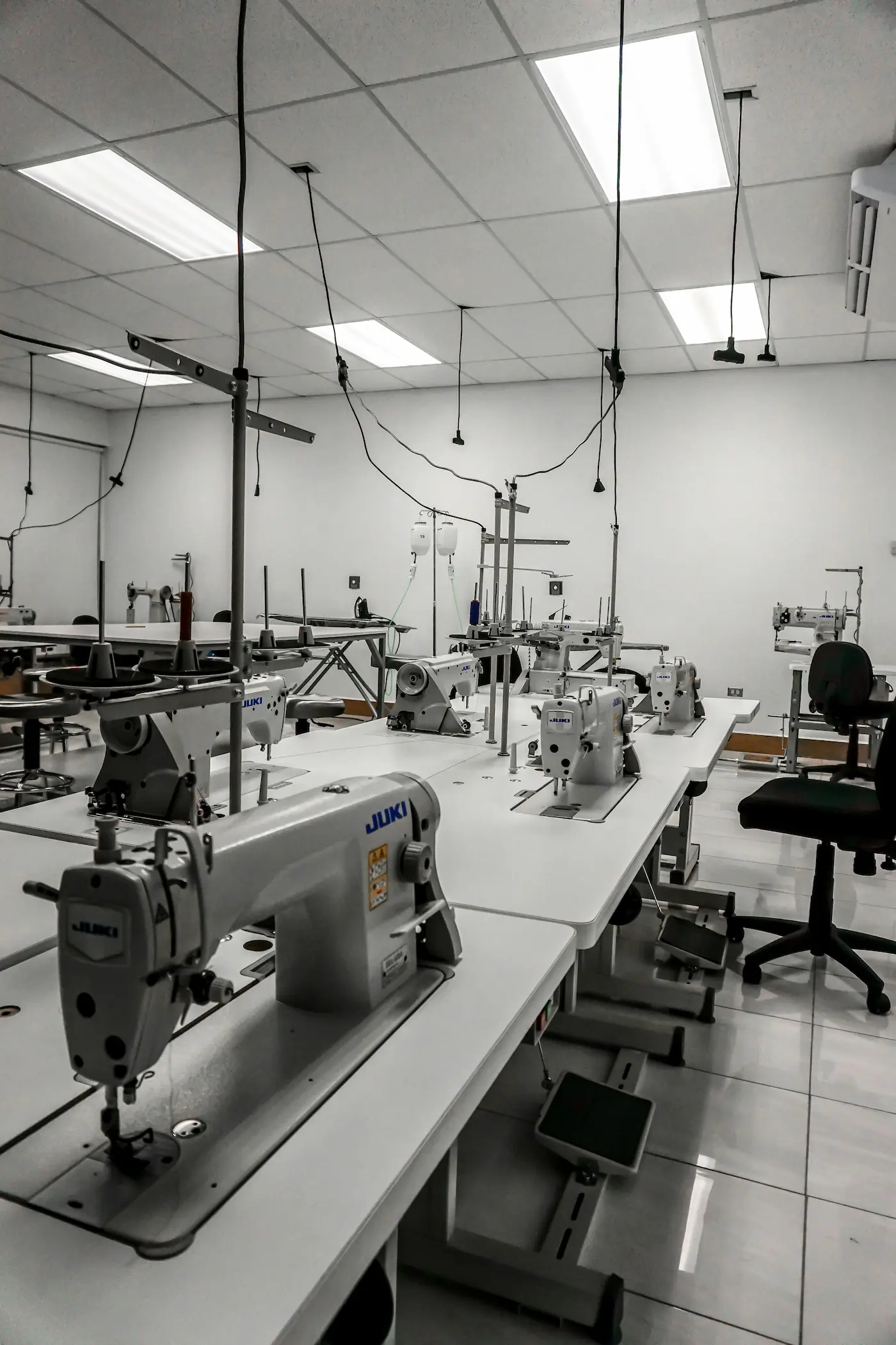 Textile production and garment manufacturing floor