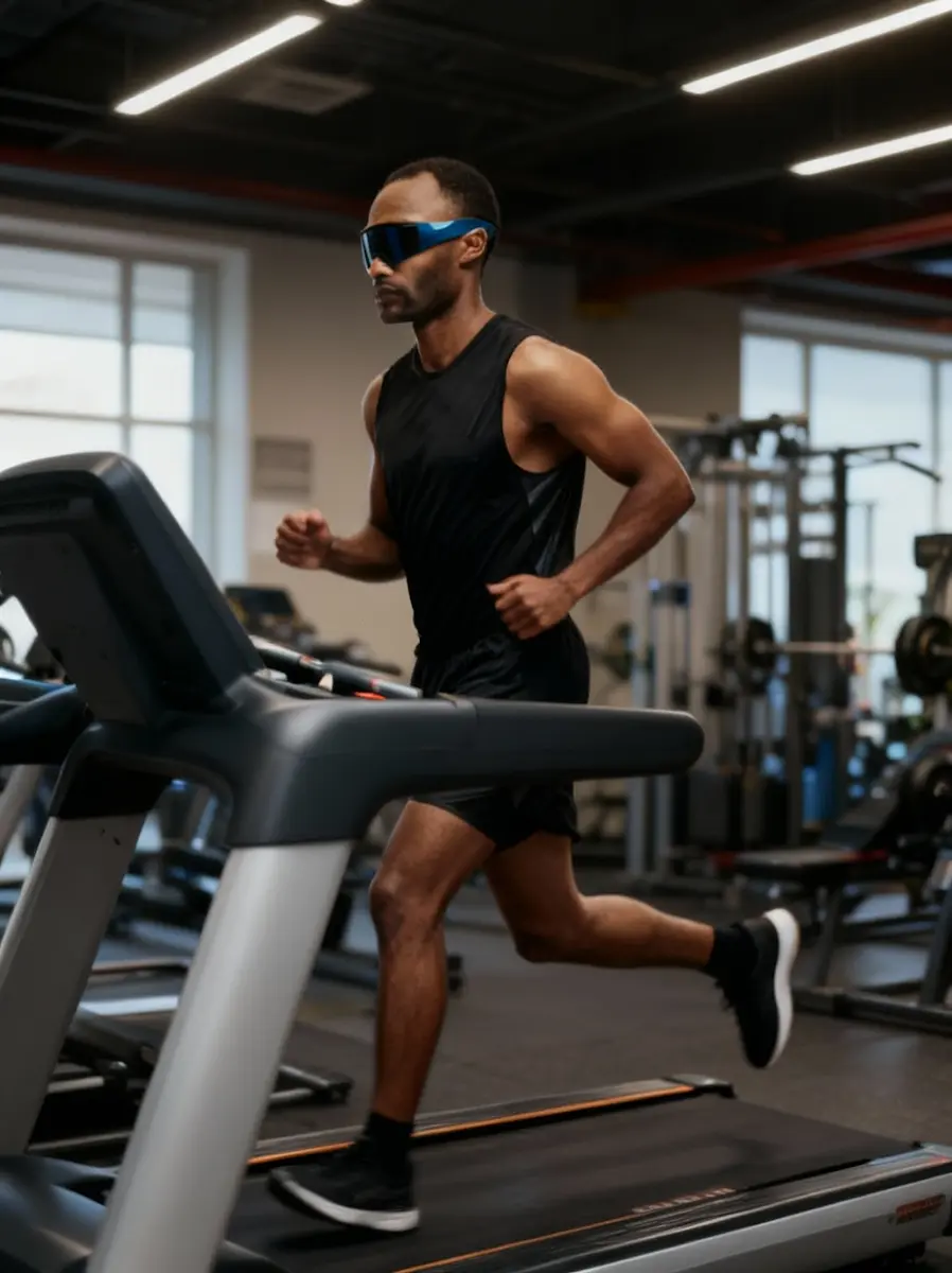 Gym member running on upgraded cardio equipment inside a modern fitness centre