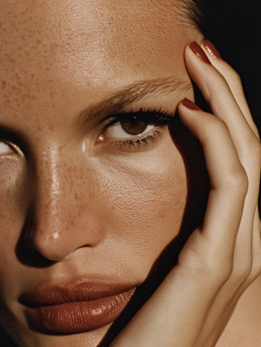 Commercial photographer with professional camera in studio