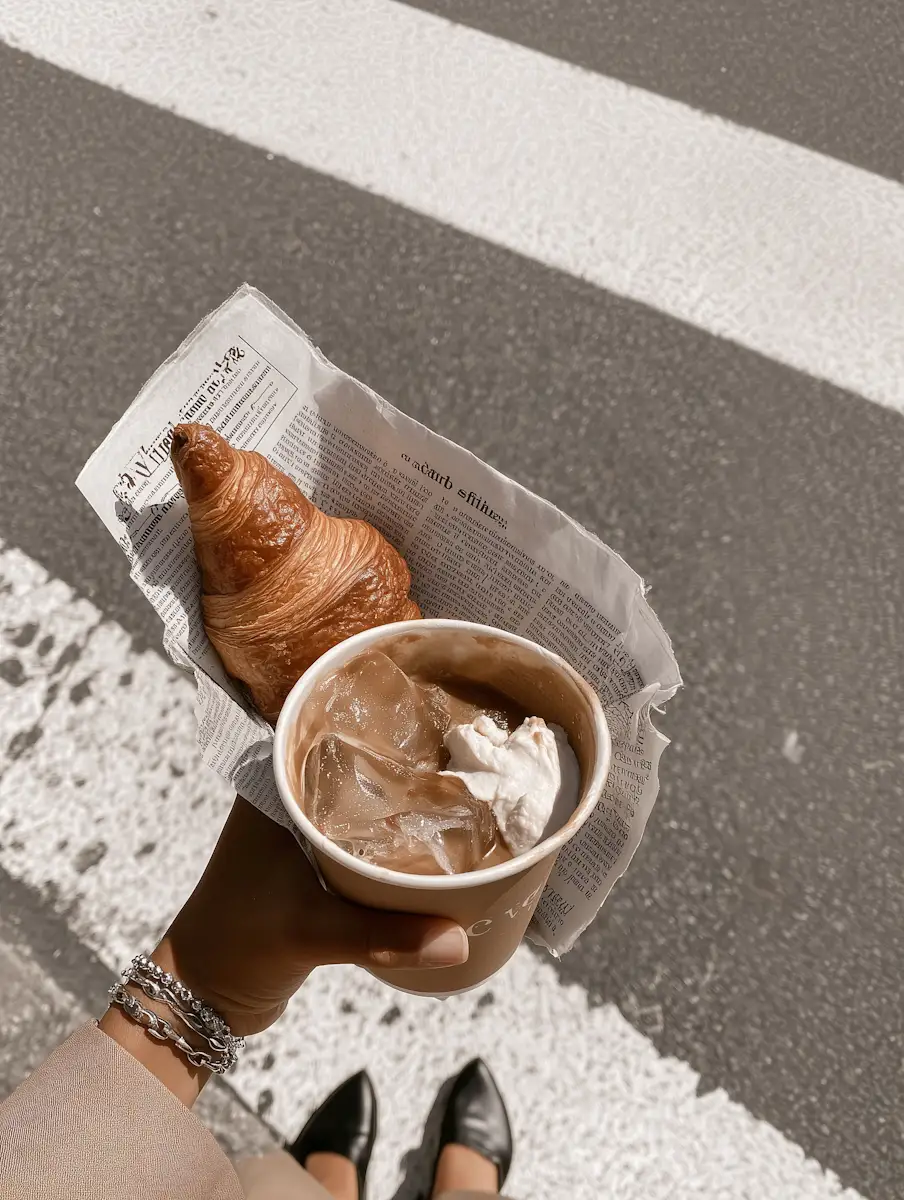 Takeaway coffee service from a mobile catering setup at an outdoor event